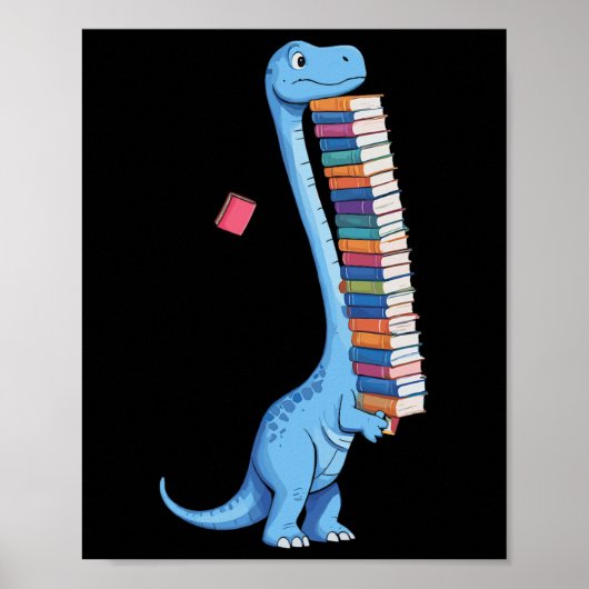 Poster Livre Portant Dinosaure Lecture Dino (Devant)