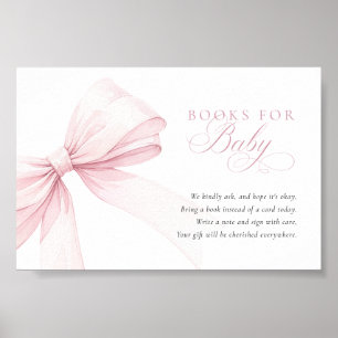 Poster Livres à l'arc rose pour bébé - Carte de télécharg