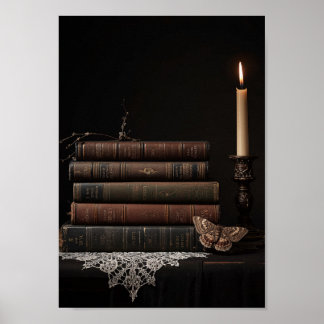 Poster Livres Académiques Sombres Art de Bougie Murale