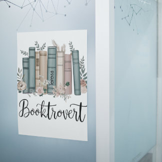 Poster Livres aquarelle personnalisés Booktrovert sur une