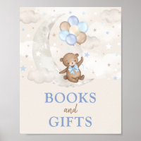Livres & Cadeaux Lune Teddy Bear Bleu Brown Ballon