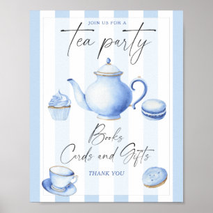 Poster Livres cartes et cadeaux pour Baby shower Tea Part