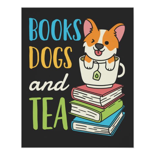 Poster Livres Chiens et Thé (Devant)