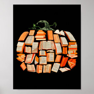 Poster Livres d'automne de Thanksgiving Citrouilles Bibli