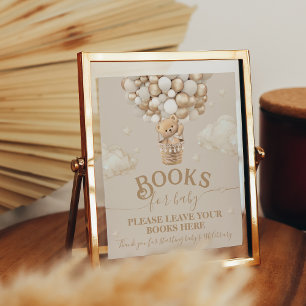 Poster Livres de Baby shower de ballon Teddy Bear