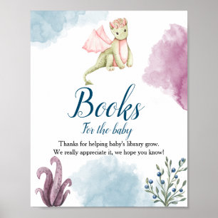 Poster Livres de Baby shower Dragon pour le panneau d'aff
