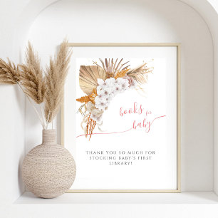 Poster Livres de bébé de Baby Shower à l'aquarelle Boho C