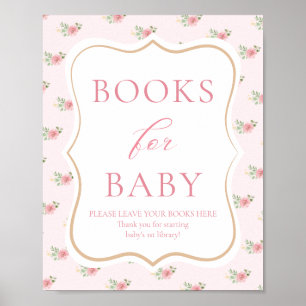 Poster Livres de bébé pour Baby Shower Tea Party