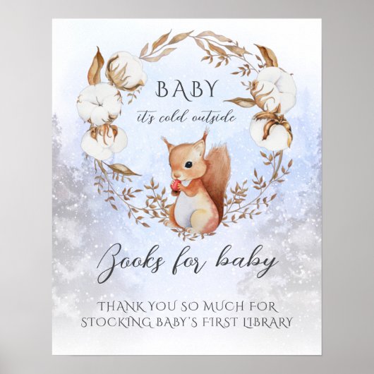 Poster Livres de fleurs de coton de Noël pour bébé (Devant)