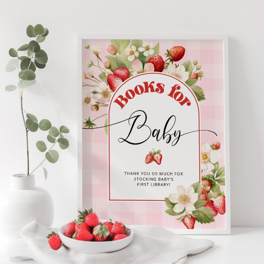Poster Livres de fraises pour bébé. Livres Berry pour béb