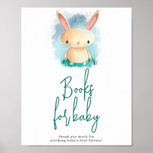 Poster Livres de lapin mignons pour bébé (Devant)