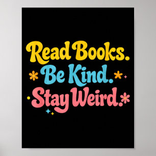 Poster Livres de lecture amusants et positifs soyez genti