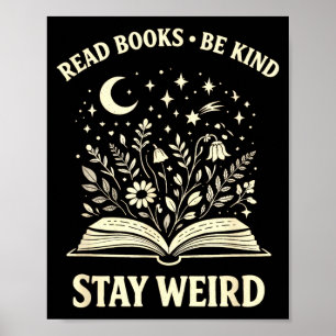 Poster Livres de lecture amusants soyez gentils restez bi