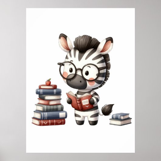 Poster Livres de lecture Zèbre. (Devant)