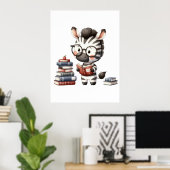 Poster Livres de lecture Zèbre. (Bureau à domicile)
