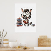 Poster Livres de lecture Zèbre. (Cuisine)