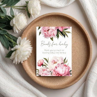 Poster Livres de peonies élégants aquarelle pour panneau 