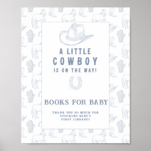 Poster Livres de shower de bébé cowboy pour bébé