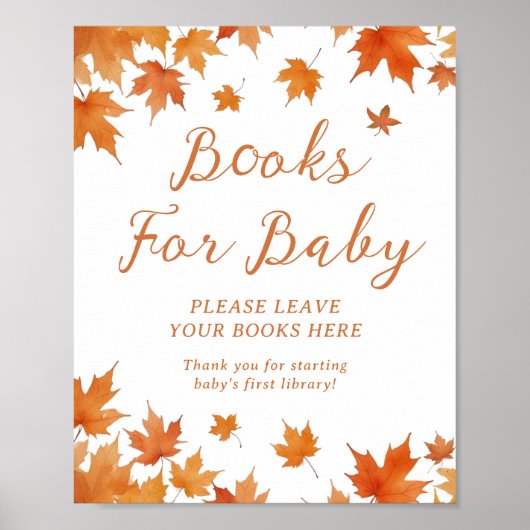 Poster Livres de shower de bébé d'automne pour bébé (Devant)