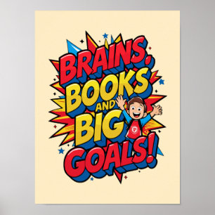Poster Livres du cerveau et grands objectifs - Amusants R