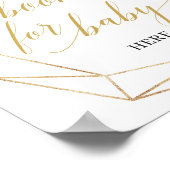 Poster Livres en feuille vert géométrique or pour le sign (Coin)