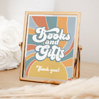 Poster Livres et cadeaux Baby shower Super Retro Sunshine