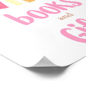 Poster Livres et cadeaux boho soleil rose jaune orange (Coin)