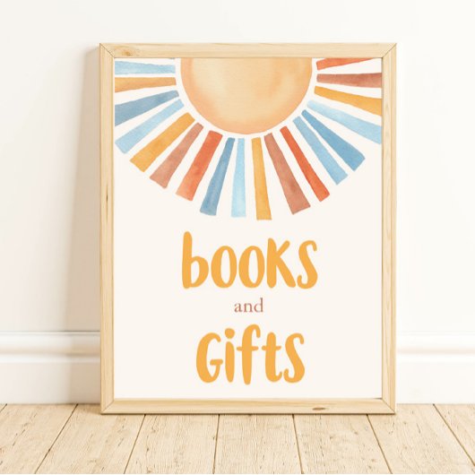 Poster Livres et cadeaux boho sunshine tones muettes post