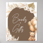 Poster Livres et cadeaux Brown Boho Bear Balloon (Devant)