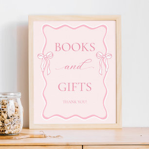 Poster Livres et cadeaux de Baby shower de boue rose