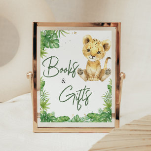 Poster Livres et cadeaux de Baby shower de Lion rugissant