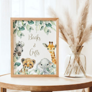 Poster Livres et Cadeaux de Baby Shower Little Wild One S