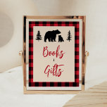 Poster Livres et cadeaux de bûcherons d'ours plaid<br><div class="desc">Faites de votre événement spécial avec ce Baby shower de bûcheron Plaid avec notre joli et mignon imprimé Livres et Cadeaux Signal avec adorable thème Baby shower Aventure. Téléchargez,  personnalisez et créez des souvenirs durables avec cette touche parfaite pour votre fête joyeuse ! BS858</div>