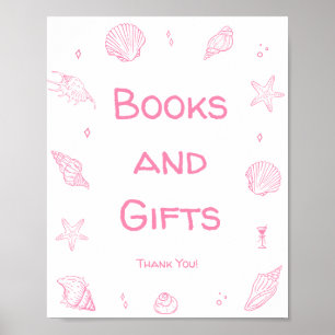 Poster Livres et Cadeaux de Fête de Naissance sur la Plag