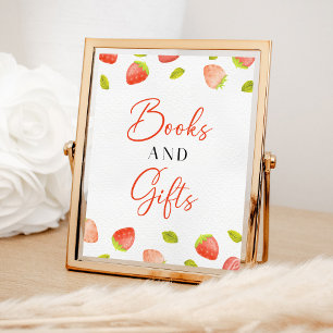 Poster Livres et cadeaux de fraises Berry Baby shower suc