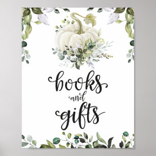 Poster Livres et Cadeaux Panneau de Baby Shower avec Verd