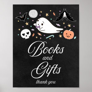 Poster Livres et Cadeaux Panneau Fête Prénatale Halloween