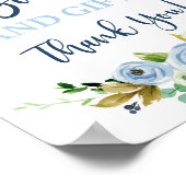 Poster Livres et cadeaux signe floral bleu (Coin)