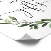 Poster Livres et cadeaux verdure couronne baby shower sig (Coin)