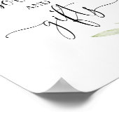 Poster Livres et cadeaux verdure or baby shower signe (Coin)