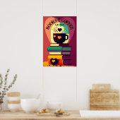 Poster Livres Et Café (Cuisine)