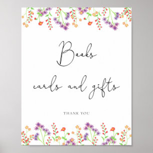 Poster livres fleur sauvage cartes et cadeaux