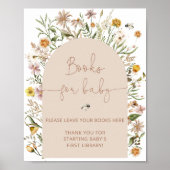 Poster Livres Fleurs sauvages Boho pour bébé (Devant)