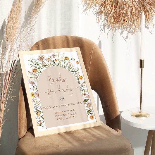Poster Livres Fleurs sauvages Boho pour bébé