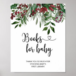 Poster Livres floraux à l'aquarelle pour bébé sur le thèm