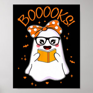 Poster Livres Ghost Halloween femmes enseignant bibliothè
