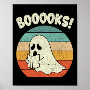 Poster Livres Ghost Halloween Vintage enseignant livre Li