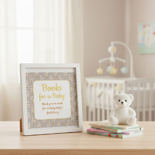 Poster Livres mignons pour la fête de bébé