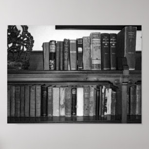 Poster Livres noirs et blancs de cru de photo