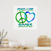 Poster Livres Peace Love (Cuisine)